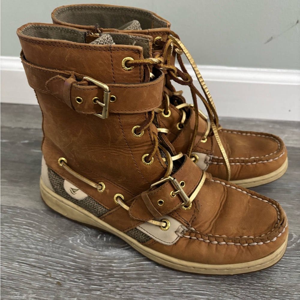 Sperry Brown Leather Winter & Rain Boots